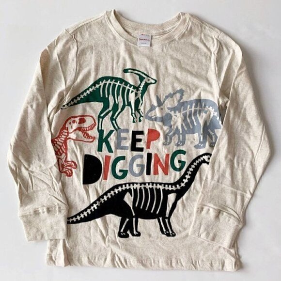 NEW Hanna Andersson Boys Long Sleeve Dinosaur Print Tee, 10 Years - Picture 1 of 8